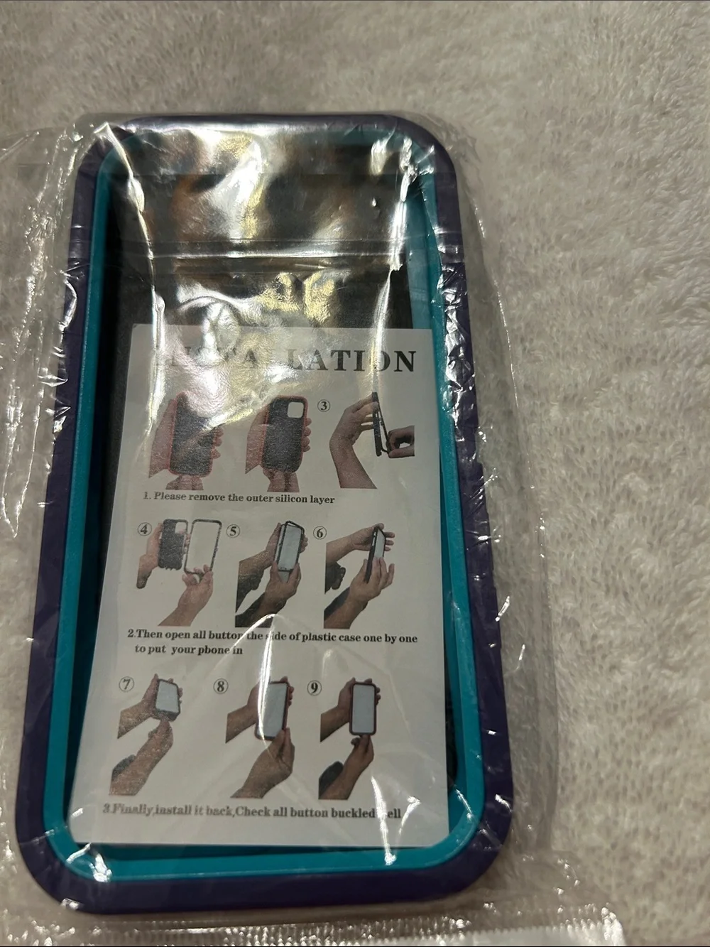 Purple & Teal Protective Phone Case - Unbranded